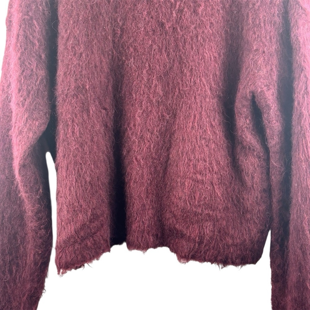 Madewell Brushed Polo Sweater in Heather Currant Size S Soft & Cozy Holiday - Picture 8 of 12